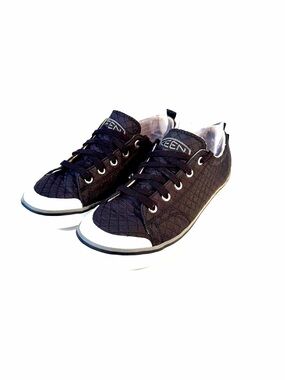 KEEN Elsa Quilted Sneakers Women Sz 8.5 Black White Low Top LaceUp 1019566 Shoes